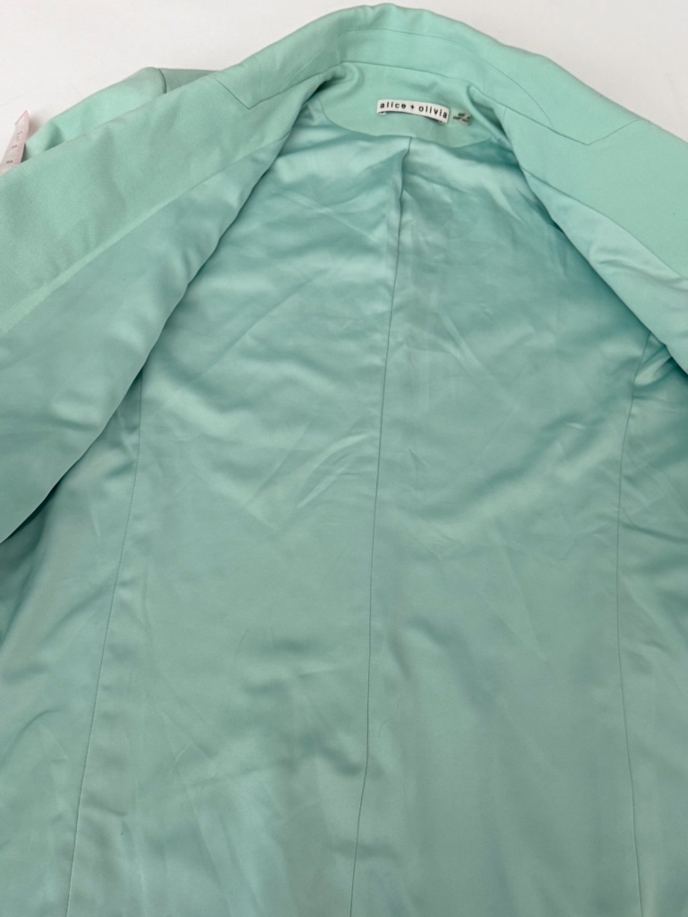 Alice + Olivia Mint Green Women's Oversized Blazer Jacket with rushed sleeves XS - Picture 12 of 12